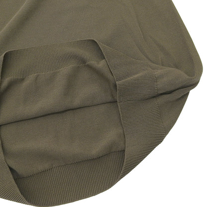 ZANONE ザノーネ 未使用 コットン クルーネック ショートスリーブ リブニットソー トップス メンズ カーキ 48 812109 ZY318 トップス 48