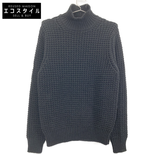 St.moritz サンモリッツ ﾌﾞﾗｯｸ ｴｸｽﾄﾗﾌｧｲﾝﾒﾘﾉｳｰﾙ ﾊｲﾈｯｸ ﾜｯﾌﾙﾆｯﾄﾌﾟﾙｵｰﾊﾞｰ トップス 48