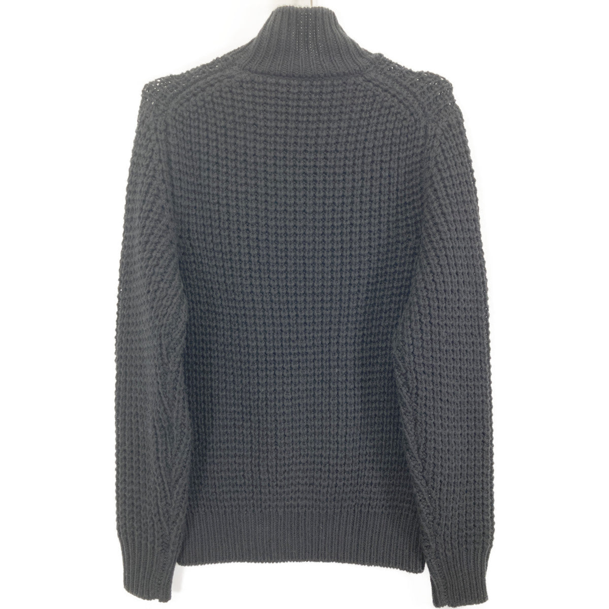 St.moritz サンモリッツ ﾌﾞﾗｯｸ ｴｸｽﾄﾗﾌｧｲﾝﾒﾘﾉｳｰﾙ ﾊｲﾈｯｸ ﾜｯﾌﾙﾆｯﾄﾌﾟﾙｵｰﾊﾞｰ トップス 48