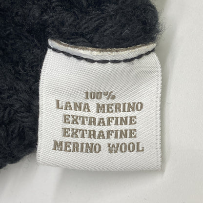 St.moritz サンモリッツ ﾌﾞﾗｯｸ ｴｸｽﾄﾗﾌｧｲﾝﾒﾘﾉｳｰﾙ ﾊｲﾈｯｸ ﾜｯﾌﾙﾆｯﾄﾌﾟﾙｵｰﾊﾞｰ トップス 48