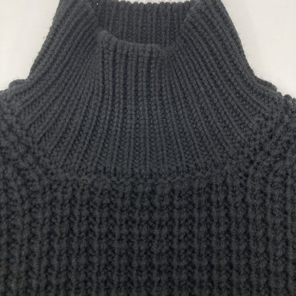 St.moritz サンモリッツ ﾌﾞﾗｯｸ ｴｸｽﾄﾗﾌｧｲﾝﾒﾘﾉｳｰﾙ ﾊｲﾈｯｸ ﾜｯﾌﾙﾆｯﾄﾌﾟﾙｵｰﾊﾞｰ トップス 48