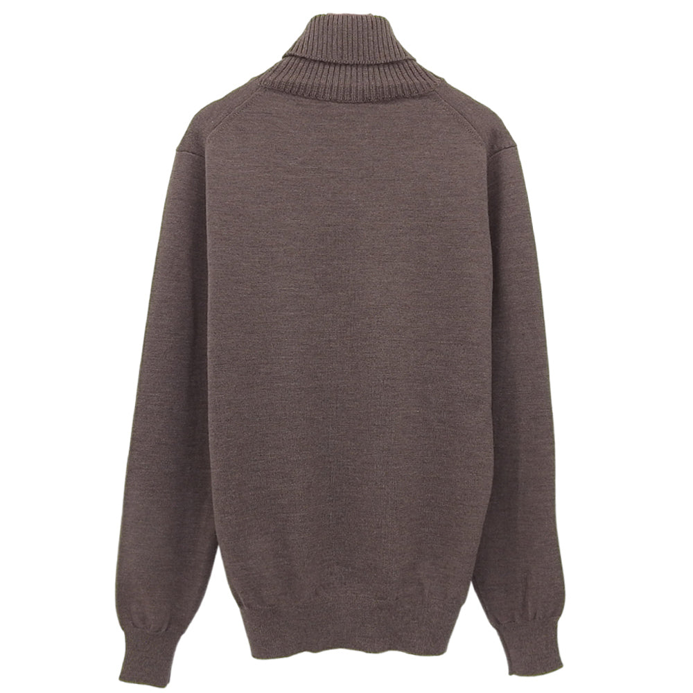 St.moritz サンモリッツ 美品 エクストラファインメリノウール リブネック ロングスリーブニットソー トップス メンズ ブラウン 48 トップス 48