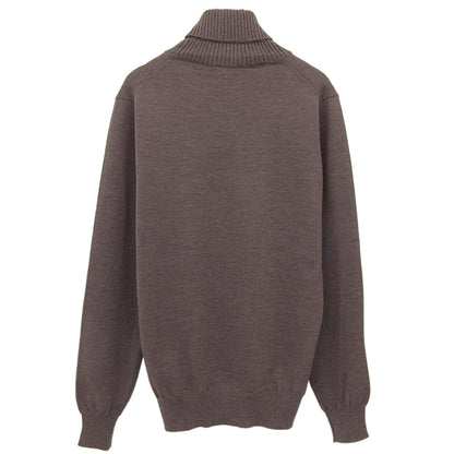 St.moritz サンモリッツ 美品 エクストラファインメリノウール リブネック ロングスリーブニットソー トップス メンズ ブラウン 48 トップス 48
