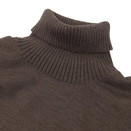 St.moritz サンモリッツ 美品 エクストラファインメリノウール リブネック ロングスリーブニットソー トップス メンズ ブラウン 48 トップス 48