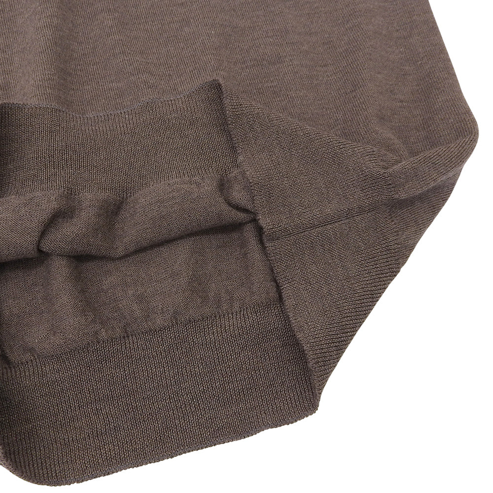 St.moritz サンモリッツ 美品 エクストラファインメリノウール リブネック ロングスリーブニットソー トップス メンズ ブラウン 48 トップス 48