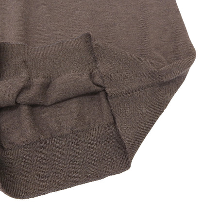 St.moritz サンモリッツ 美品 エクストラファインメリノウール リブネック ロングスリーブニットソー トップス メンズ ブラウン 48 トップス 48