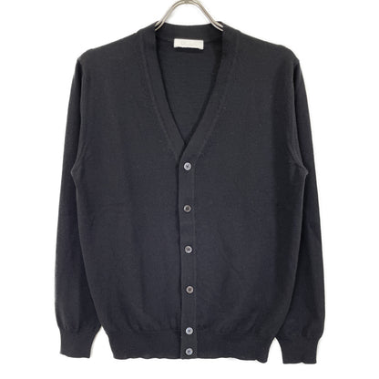 Cruciani クルチアーニ ﾌﾞﾗｯｸ ｳｰﾙ100 ﾎﾞﾀﾝﾆｯﾄｶｰﾃﾞｨｶﾞﾝ トップス 48