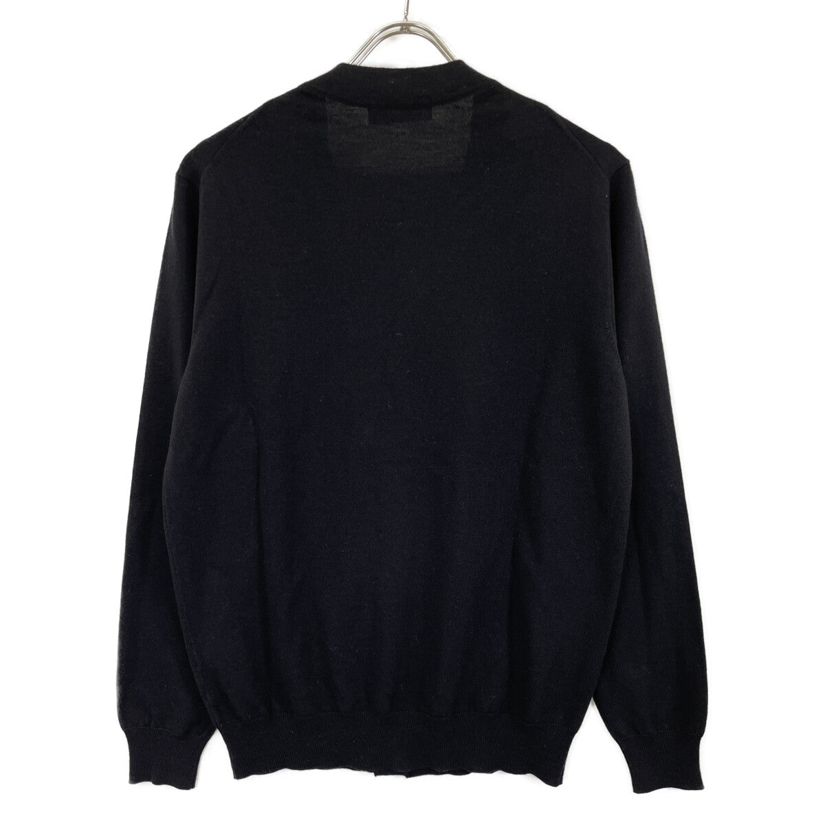 Cruciani クルチアーニ ﾌﾞﾗｯｸ ｳｰﾙ100 ﾎﾞﾀﾝﾆｯﾄｶｰﾃﾞｨｶﾞﾝ トップス 48