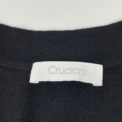 Cruciani クルチアーニ ﾌﾞﾗｯｸ ｳｰﾙ100 ﾎﾞﾀﾝﾆｯﾄｶｰﾃﾞｨｶﾞﾝ トップス 48