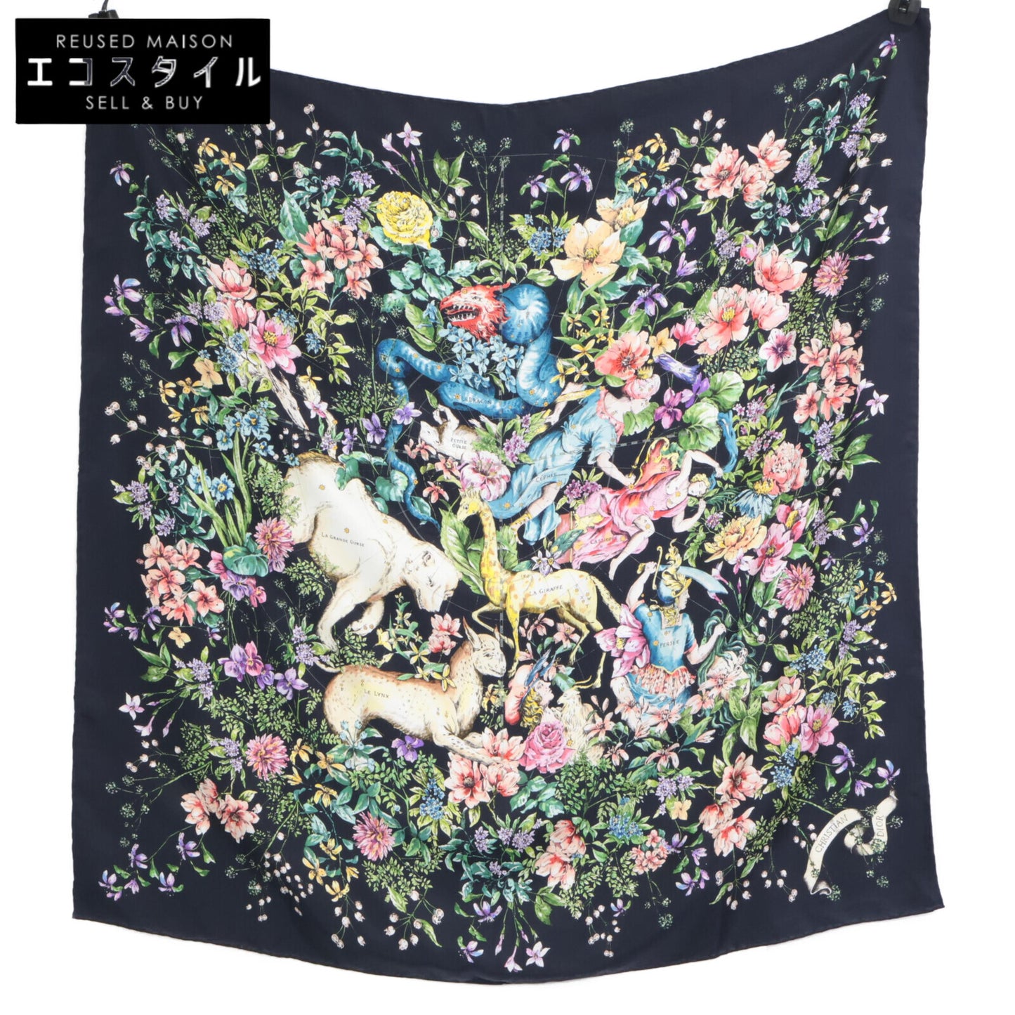 DIOR ディオール 【美品/国内正規】22AW XKDOO090I603C581TU D-コンステレーション シルク スクエア スカーフ