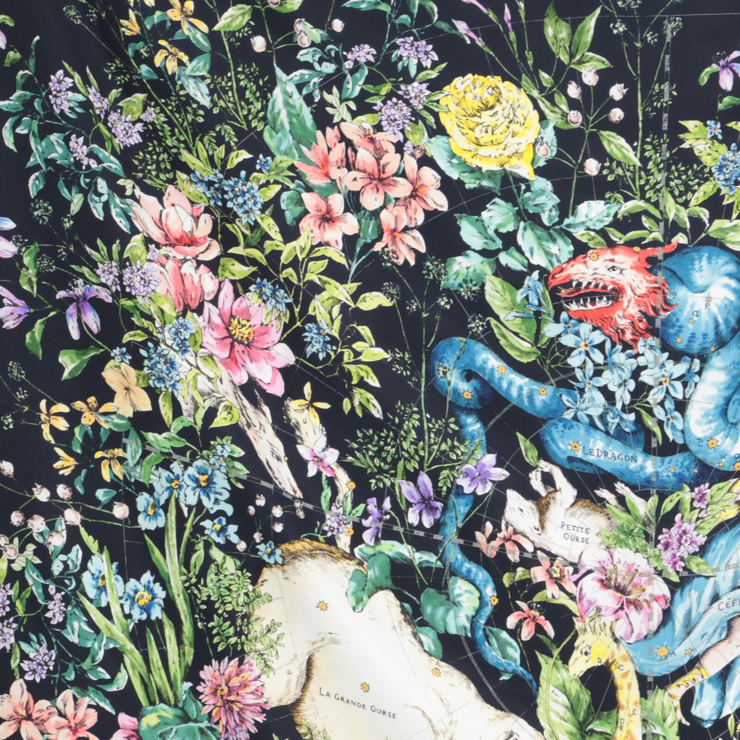 DIOR ディオール 【美品/国内正規】22AW XKDOO090I603C581TU D-コンステレーション シルク スクエア スカーフ