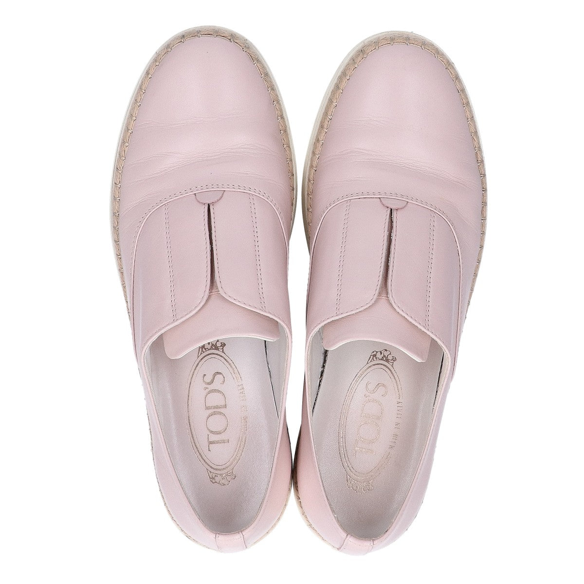 TOD'S トッズ レザー センターゴア エスパドリーユ シューズ 37 1/2