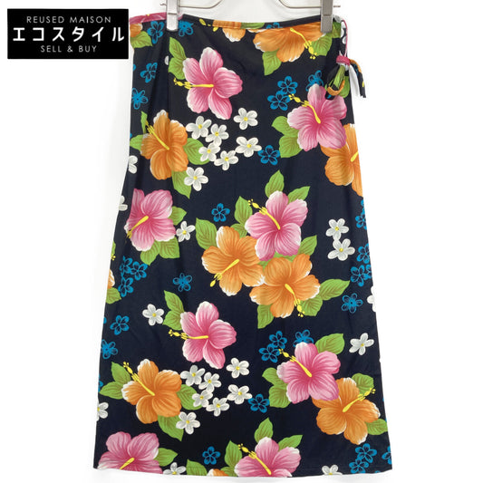 DOLCE&GABBANA ドルチェアンドガッバーナ G551/1330 ﾌﾞﾗｯｸ×ﾏﾙﾁｶﾗｰ 花柄 ﾊﾟﾚｵ スカート 3