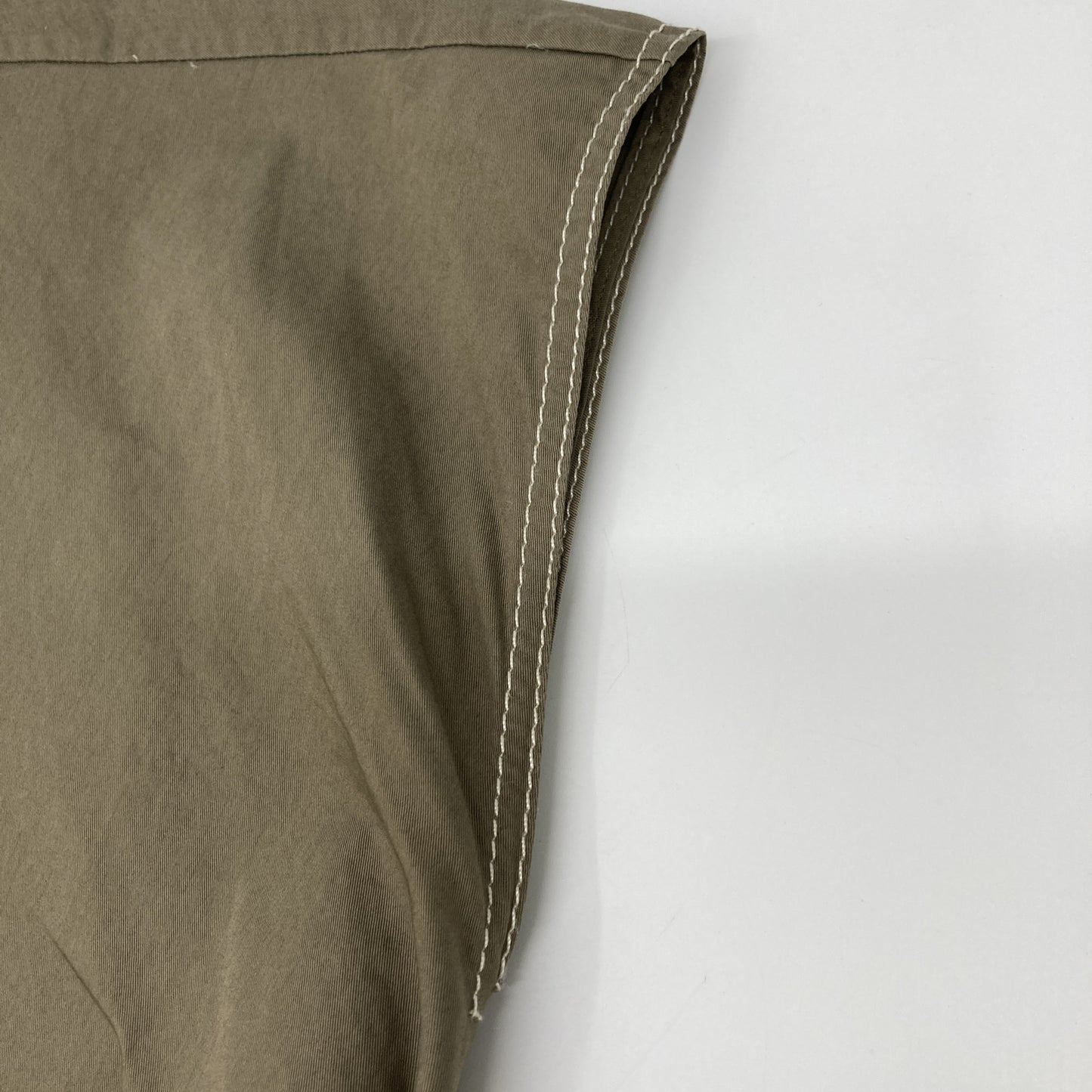 Tory Burch トリーバーチ ｶｰｷ ﾉｰｽﾘｰﾌﾞﾍﾞﾙﾄ ﾗｯﾌﾟｷﾞｬｻﾞｰﾄﾞﾚｽﾜﾝﾋﾟｰｽ ワンピース O