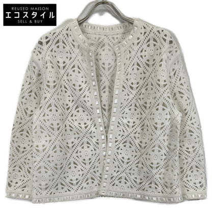 BALLSEY ボールジー 24年製 ﾎﾜｲﾄ ｻｰｸﾙﾓﾁｰﾌｴﾝﾌﾞﾛｲﾀﾞﾘｰ ｸﾙｰﾈｯｸｼﾞｬｹｯﾄ ジャケット 36