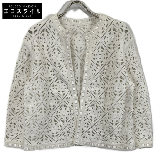 BALLSEY ボールジー 24年製 ﾎﾜｲﾄ ｻｰｸﾙﾓﾁｰﾌｴﾝﾌﾞﾛｲﾀﾞﾘｰ ｸﾙｰﾈｯｸｼﾞｬｹｯﾄ ジャケット 36