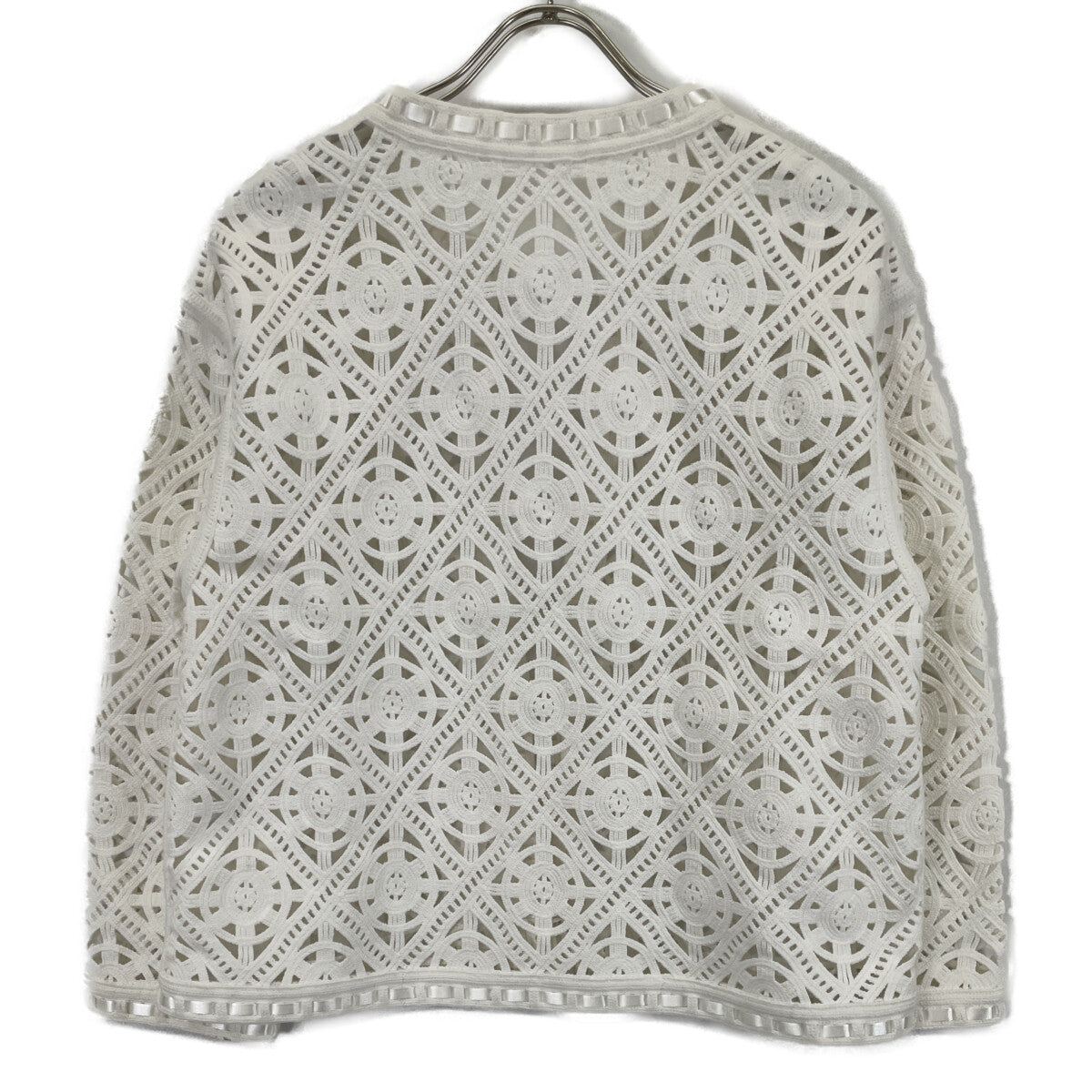 BALLSEY ボールジー 24年製 ﾎﾜｲﾄ ｻｰｸﾙﾓﾁｰﾌｴﾝﾌﾞﾛｲﾀﾞﾘｰ ｸﾙｰﾈｯｸｼﾞｬｹｯﾄ ジャケット 36