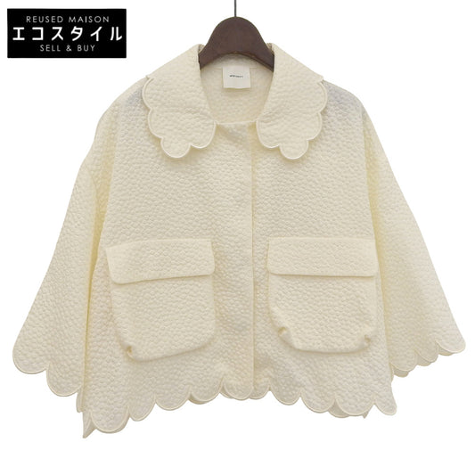 shirocon シロコン 美品 アセテート もくもくジャガードジャケット レディース アイボリー 38 SC25-24011SM-3 ジャケット 38