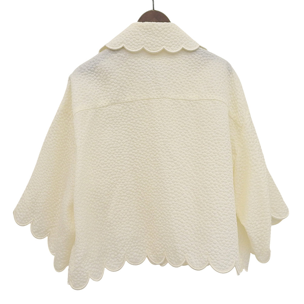 shirocon シロコン 美品 アセテート もくもくジャガードジャケット レディース アイボリー 38 SC25-24011SM-3 ジャケット 38