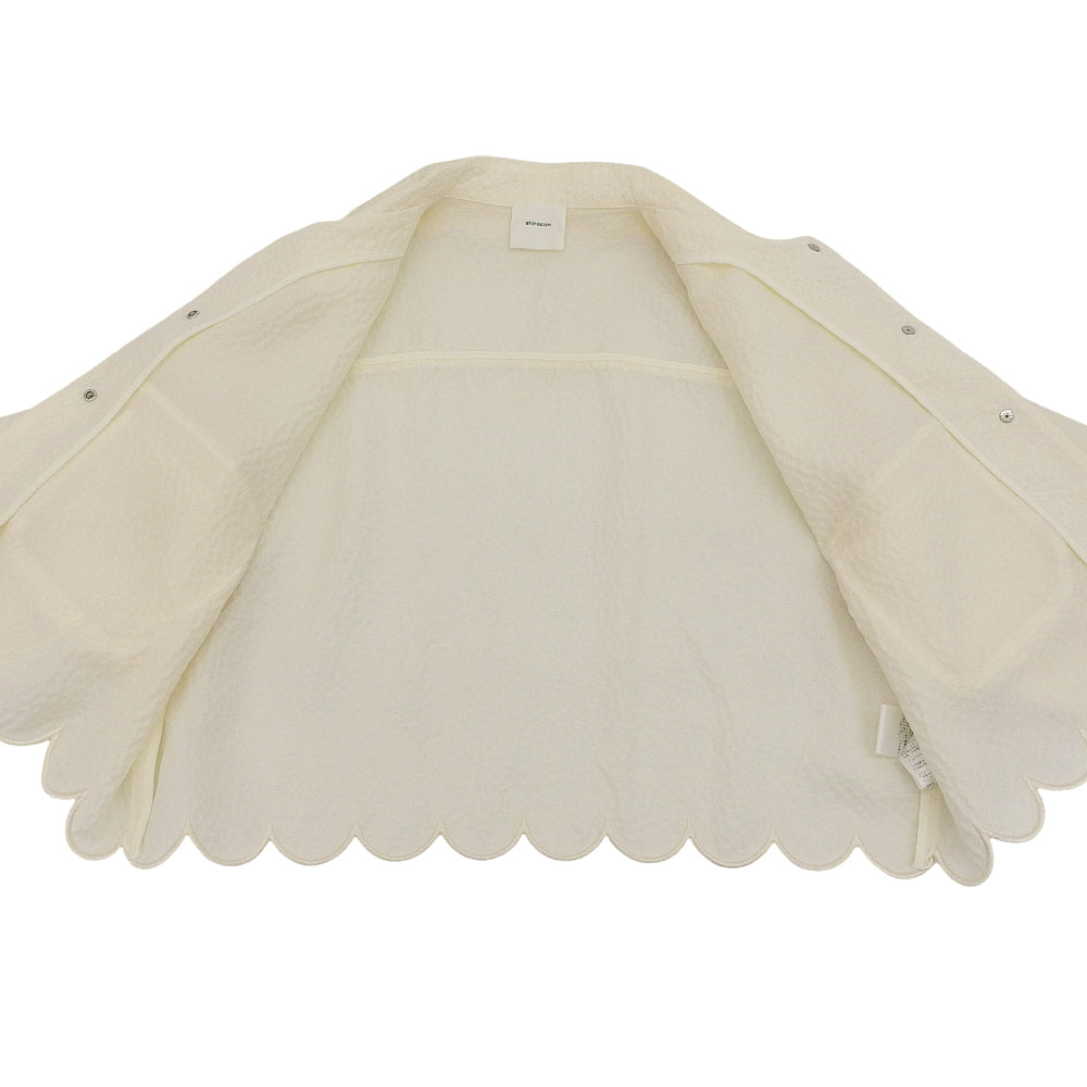 shirocon シロコン 美品 アセテート もくもくジャガードジャケット レディース アイボリー 38 SC25-24011SM-3 ジャケット 38