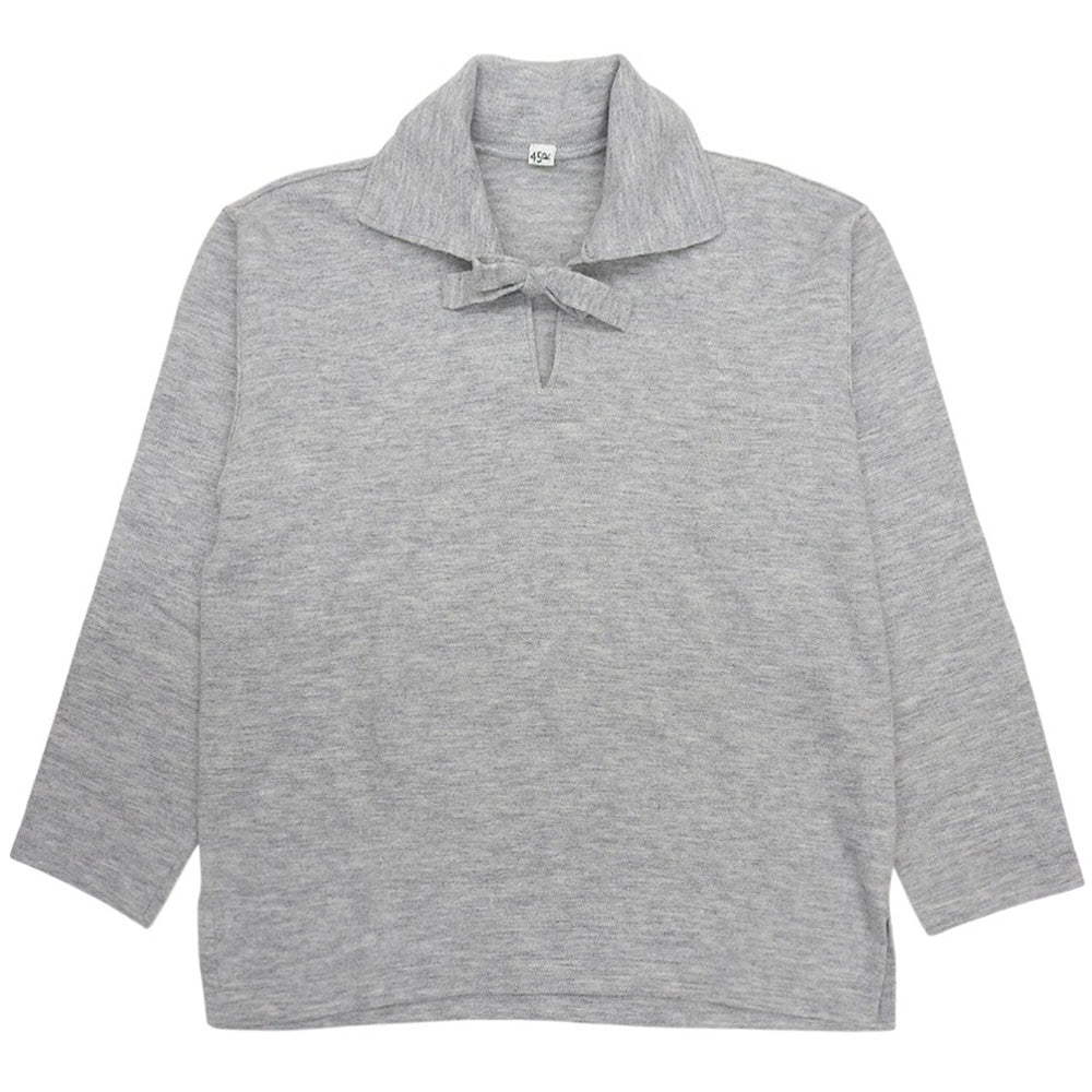 45R フォーティファイブ アール 美品 フロート縮絨の908マリンプル ボウタイニット トップス レディース グレー 2 8108059 トップス 2