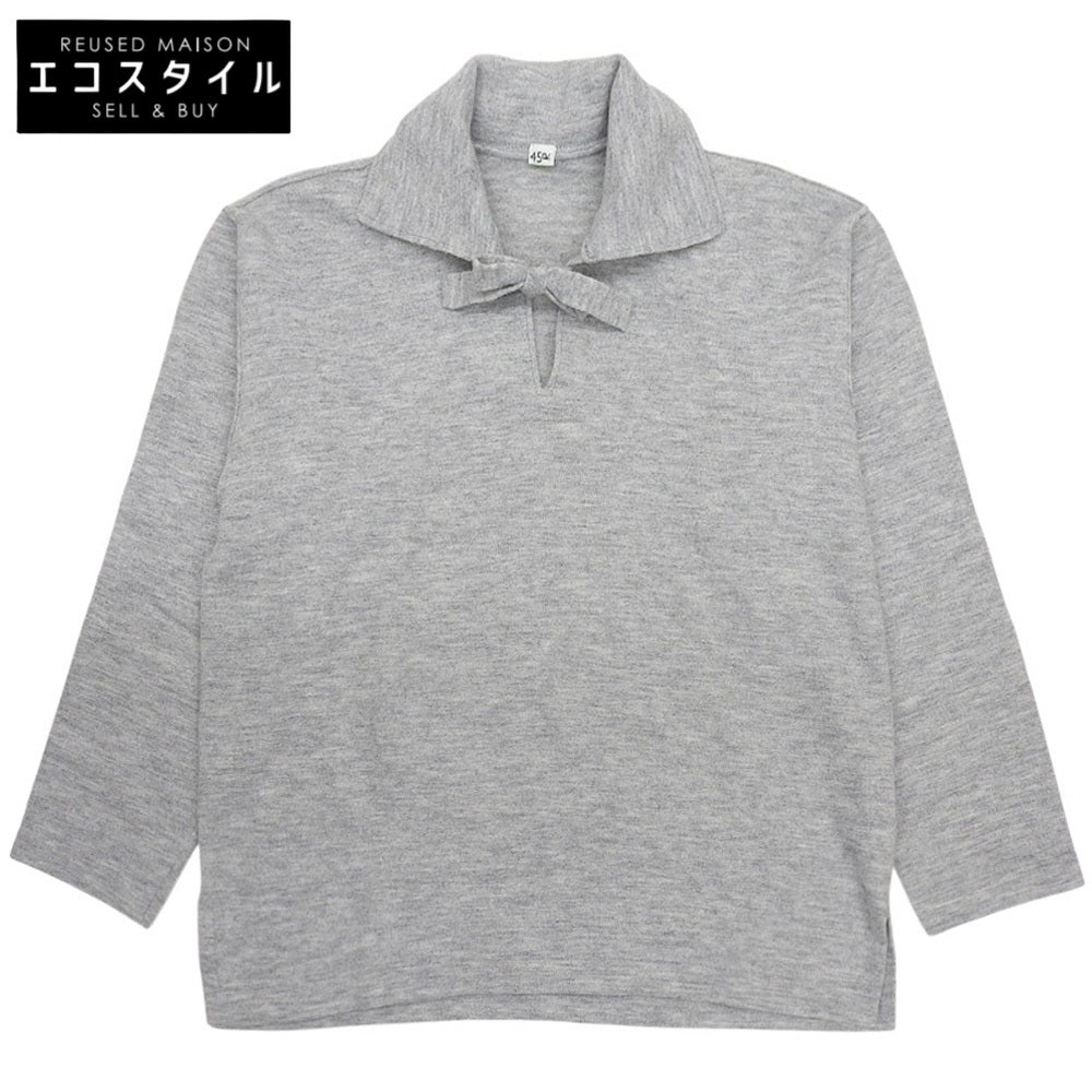 45R フォーティファイブ アール 美品 フロート縮絨の908マリンプル ボウタイニット トップス レディース グレー 2 8108059 トップス 2