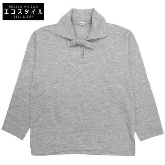 45R フォーティファイブ アール 美品 フロート縮絨の908マリンプル ボウタイニット トップス レディース グレー 2 8108059 トップス 2