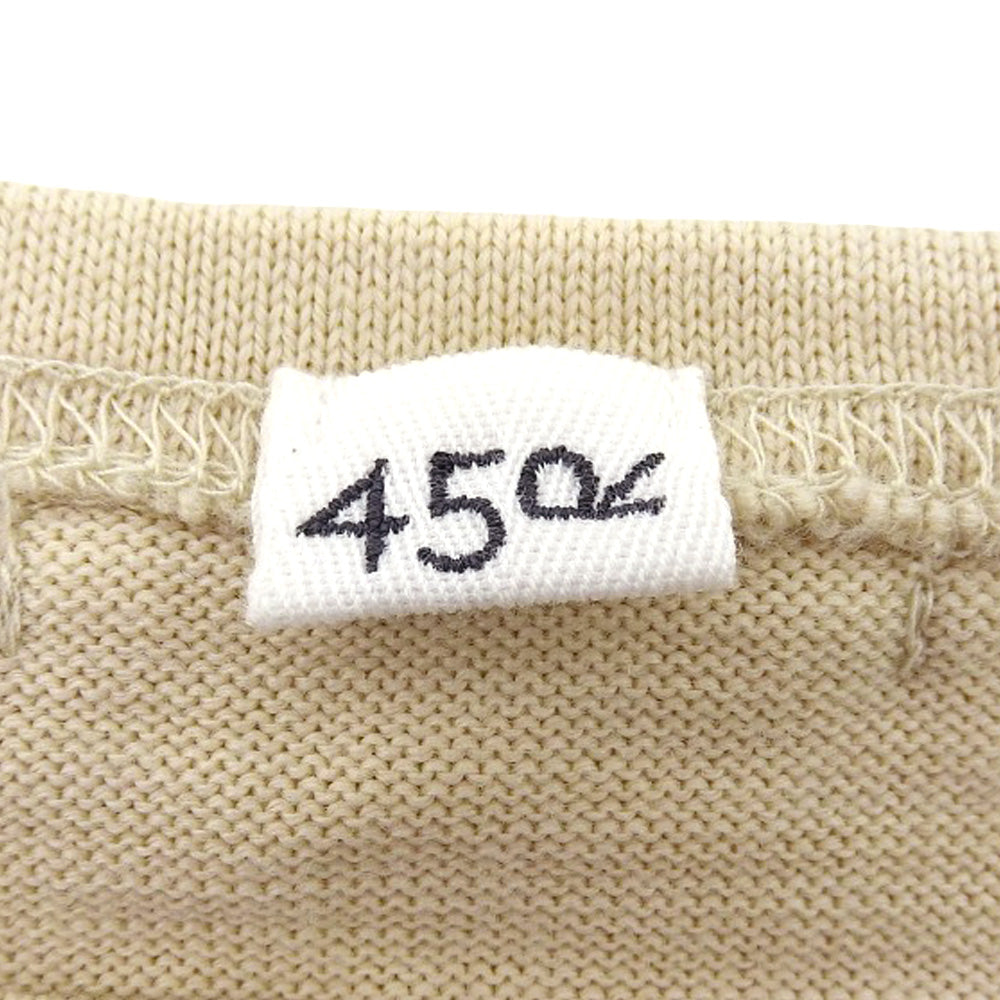 45R フォーティファイブ アール 美品 生成りベース USモーニットソーの908バスクTシャツ トップス ベージュ×ネイビー 3 50980173 トップス 3