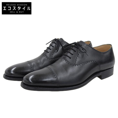 SCOTCH GRAIN スコッチグレイン 美品 BELHOMME/ベルオム レザー クオーターブローグ シューズ メンズ 黒 ブラック 25.5cm 756BL シューズ 25 1/2