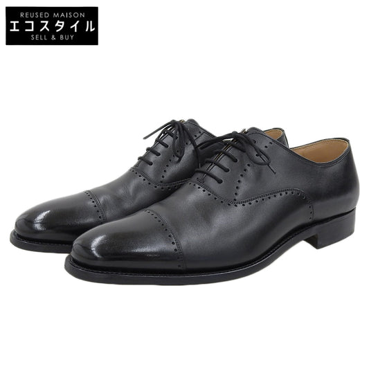 SCOTCH GRAIN スコッチグレイン 美品 BELHOMME/ベルオム レザー クオーターブローグ シューズ メンズ 黒 ブラック 25.5cm 756BL シューズ 25 1/2