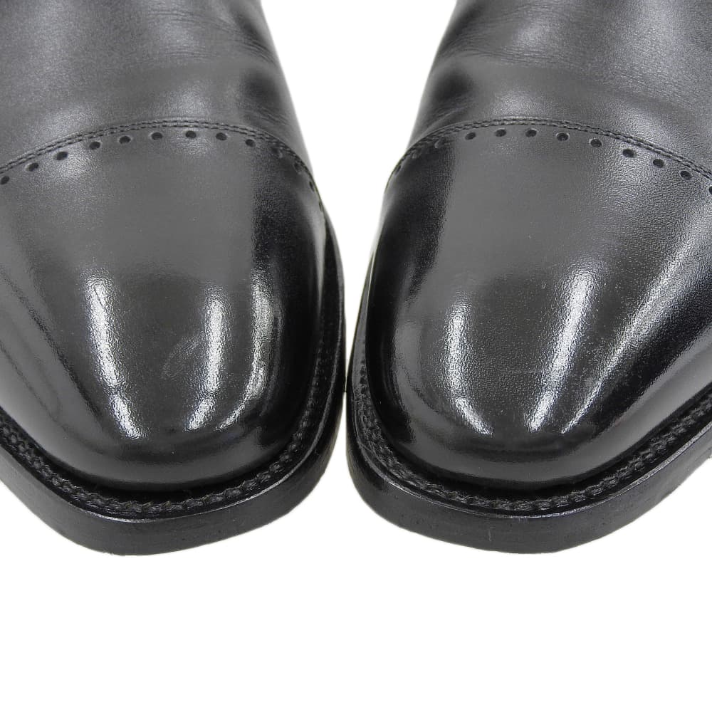 SCOTCH GRAIN スコッチグレイン 美品 BELHOMME/ベルオム レザー クオーターブローグ シューズ メンズ 黒 ブラック 25.5cm 756BL シューズ 25 1/2