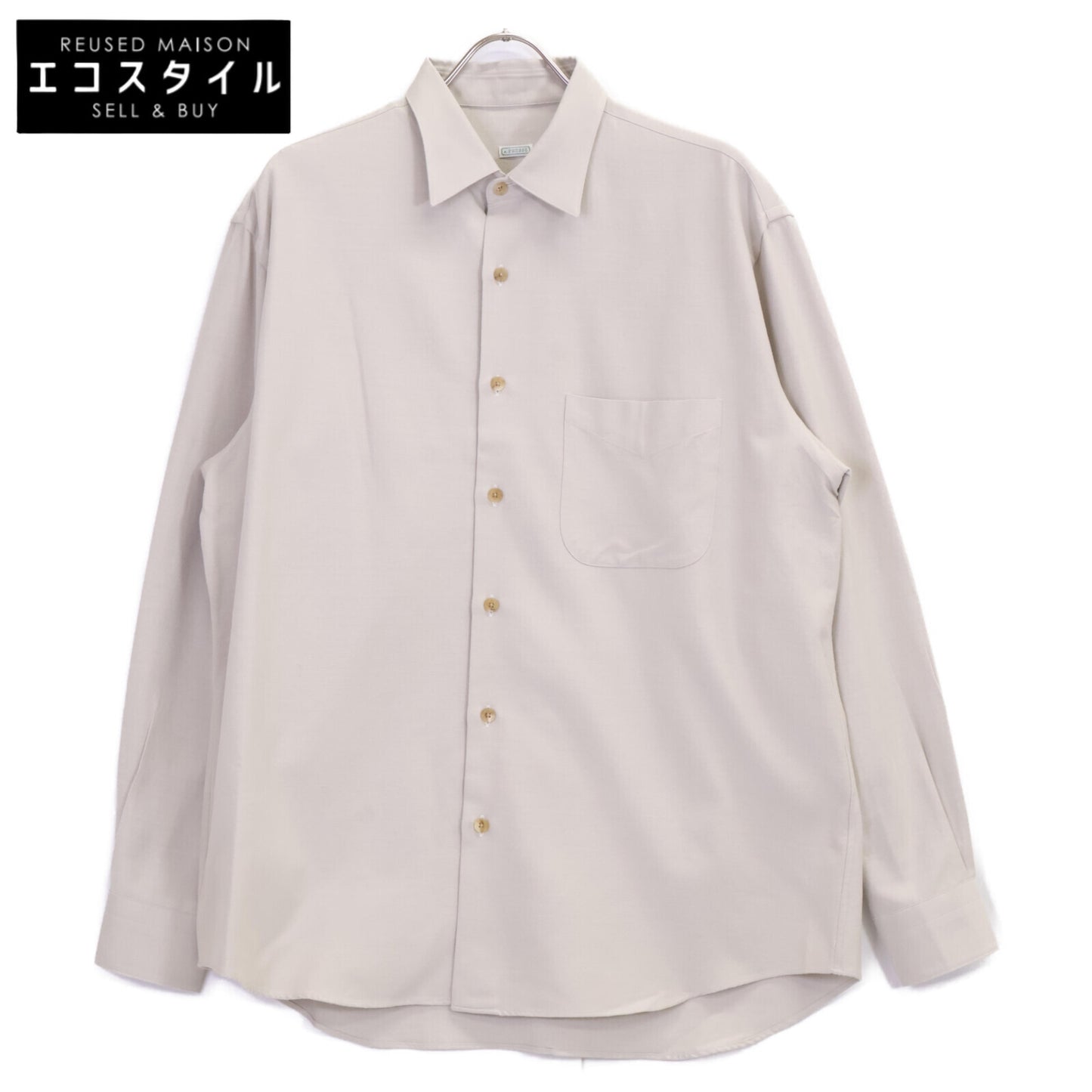A.PRESSE アプレッセ 25SS 25SAP-02-07H ｴｸﾘｭ ｼﾙｸ×ｺｯﾄﾝ ﾎｰﾝ釦 Oxford Regular Collar Shirt トップス 1