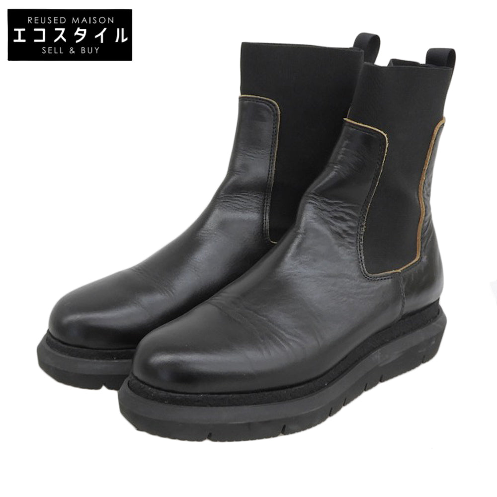 sacai サカイ 美品 カウハイド サイドゴア チェルシーブーツ シューズ メンズ ブラック 41 23-03232M シューズ 41