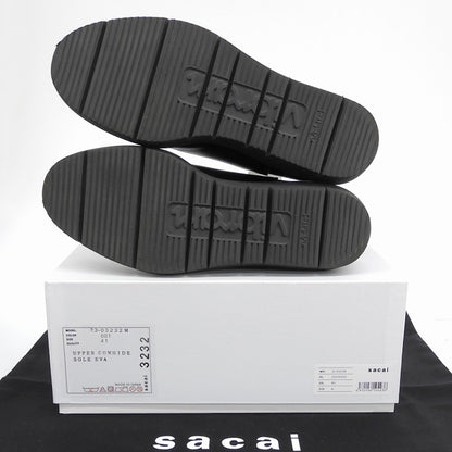 sacai サカイ 美品 カウハイド サイドゴア チェルシーブーツ シューズ メンズ ブラック 41 23-03232M シューズ 41