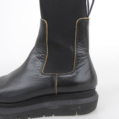 sacai サカイ 美品 カウハイド サイドゴア チェルシーブーツ シューズ メンズ ブラック 41 23-03232M シューズ 41