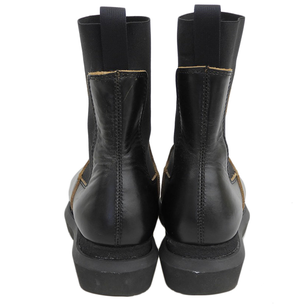 sacai サカイ 美品 カウハイド サイドゴア チェルシーブーツ シューズ メンズ ブラック 41 23-03232M シューズ 41