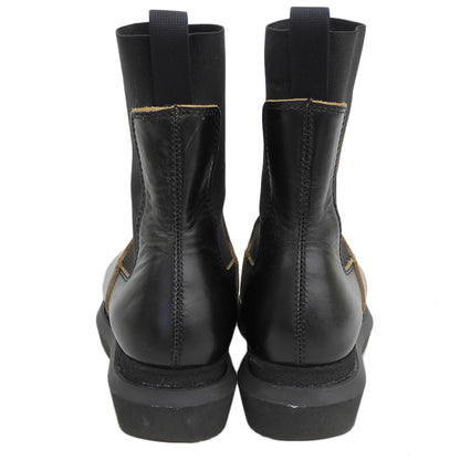 sacai サカイ 美品 カウハイド サイドゴア チェルシーブーツ シューズ メンズ ブラック 41 23-03232M シューズ 41