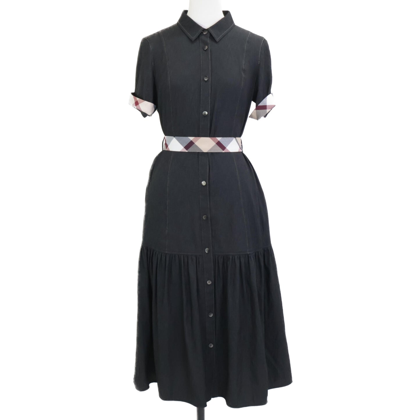 BLUE LABEL CRESTBRIDGE ブルーレーベルクレストブリッジ 24年製 ﾌﾞﾗｯｸ ｽﾗﾌﾞｼｬﾝﾌﾞﾚｰﾂｲﾙﾄﾞﾚｽ ワンピース 36