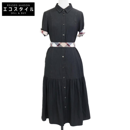 BLUE LABEL CRESTBRIDGE ブルーレーベルクレストブリッジ 24年製 ﾌﾞﾗｯｸ ｽﾗﾌﾞｼｬﾝﾌﾞﾚｰﾂｲﾙﾄﾞﾚｽ ワンピース 36