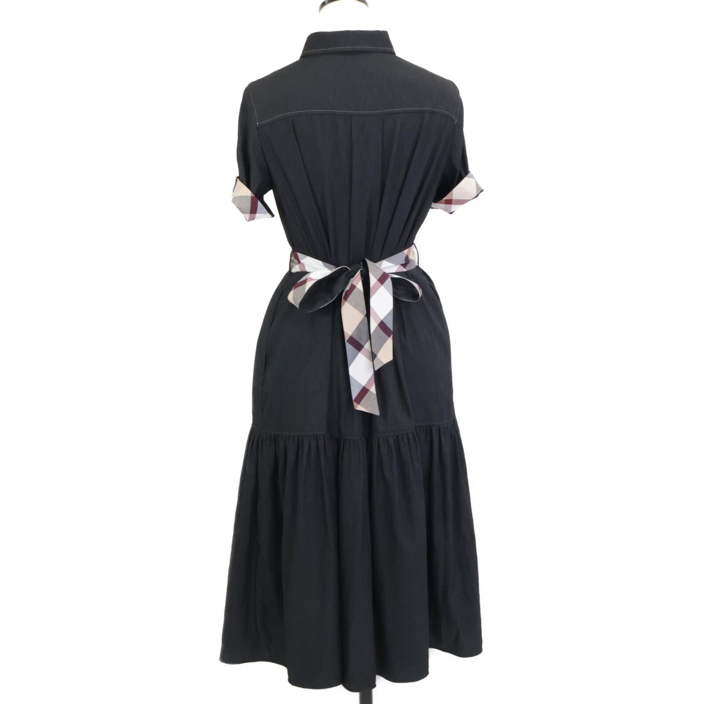 BLUE LABEL CRESTBRIDGE ブルーレーベルクレストブリッジ 24年製 ﾌﾞﾗｯｸ ｽﾗﾌﾞｼｬﾝﾌﾞﾚｰﾂｲﾙﾄﾞﾚｽ ワンピース 36