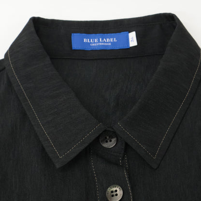 BLUE LABEL CRESTBRIDGE ブルーレーベルクレストブリッジ 24年製 ﾌﾞﾗｯｸ ｽﾗﾌﾞｼｬﾝﾌﾞﾚｰﾂｲﾙﾄﾞﾚｽ ワンピース 36