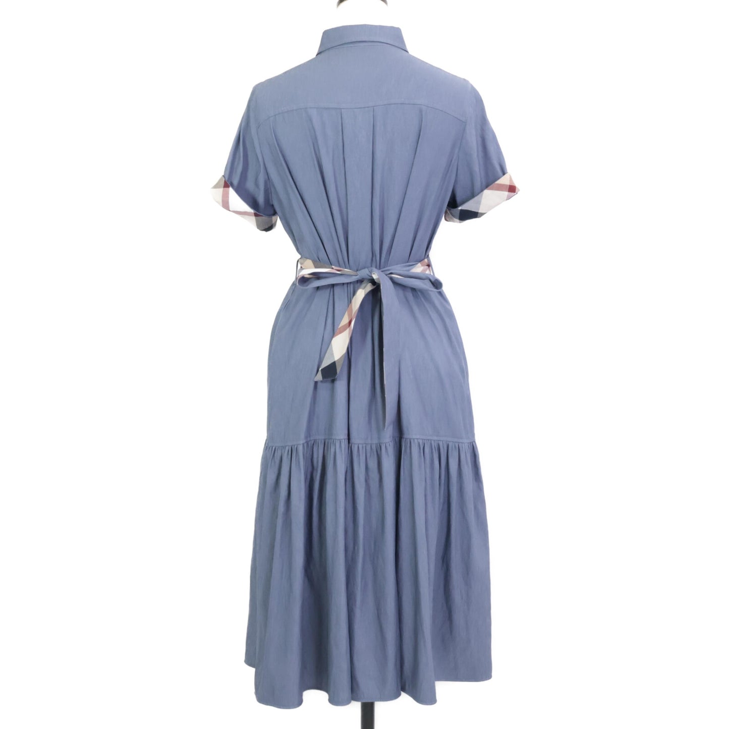 BLUE LABEL CRESTBRIDGE ブルーレーベルクレストブリッジ 24年製 ﾌﾞﾙｰ ｽﾗﾌﾞｼｬﾝﾌﾞﾚｰﾂｲﾙﾄﾞﾚｽ ワンピース 36