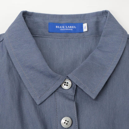 BLUE LABEL CRESTBRIDGE ブルーレーベルクレストブリッジ 24年製 ﾌﾞﾙｰ ｽﾗﾌﾞｼｬﾝﾌﾞﾚｰﾂｲﾙﾄﾞﾚｽ ワンピース 36