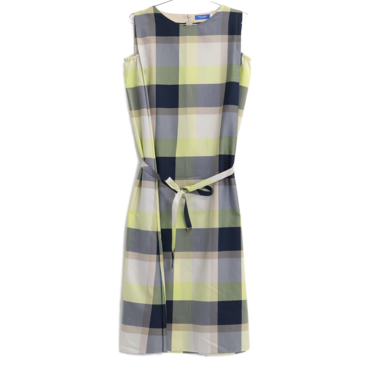 BLUE LABEL CRESTBRIDGE ブルーレーベルクレストブリッジ 24年製 マルチカラー チェックライトクロッシングツイルマキシドレス ワンピース 36