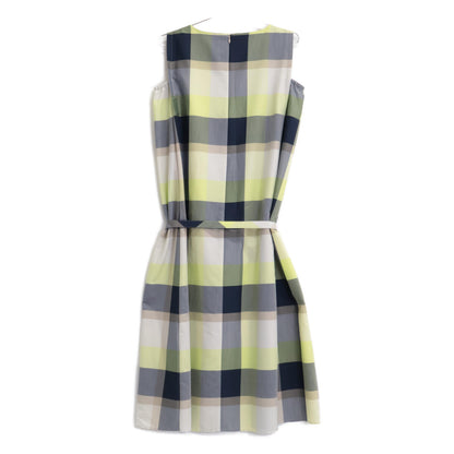 BLUE LABEL CRESTBRIDGE ブルーレーベルクレストブリッジ 24年製 マルチカラー チェックライトクロッシングツイルマキシドレス ワンピース 36