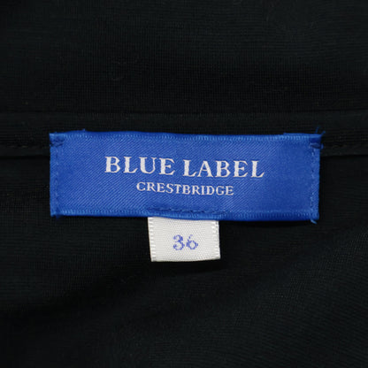 BLUE LABEL CRESTBRIDGE ブルーレーベルクレストブリッジ 25年製 ﾌﾞﾗｯｸ ｺﾝﾊﾟｸﾄﾎﾟﾝﾁｶﾗｰﾈｯｸﾄﾞﾚｽ ワンピース 36