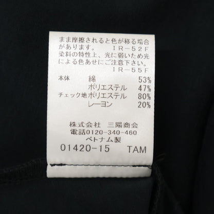 BLUE LABEL CRESTBRIDGE ブルーレーベルクレストブリッジ 25年製 ﾌﾞﾗｯｸ ｺﾝﾊﾟｸﾄﾎﾟﾝﾁｶﾗｰﾈｯｸﾄﾞﾚｽ ワンピース 36