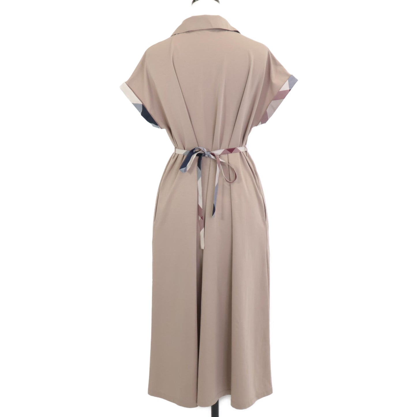 BLUE LABEL CRESTBRIDGE ブルーレーベルクレストブリッジ 25年製 ﾍﾞｰｼﾞｭ ｺﾝﾊﾟｸﾄﾎﾟﾝﾁｶﾗｰﾈｯｸﾄﾞﾚｽ ワンピース