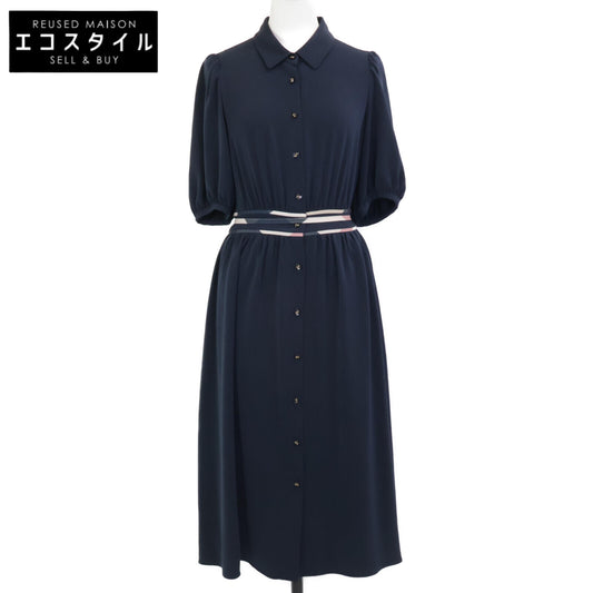 BLUE LABEL CRESTBRIDGE ブルーレーベルクレストブリッジ ﾈｲﾋﾞｰ ｴｱﾘｰﾊﾟｳﾀﾞｰﾂｲﾙﾄﾞﾚｽ ワンピース 36