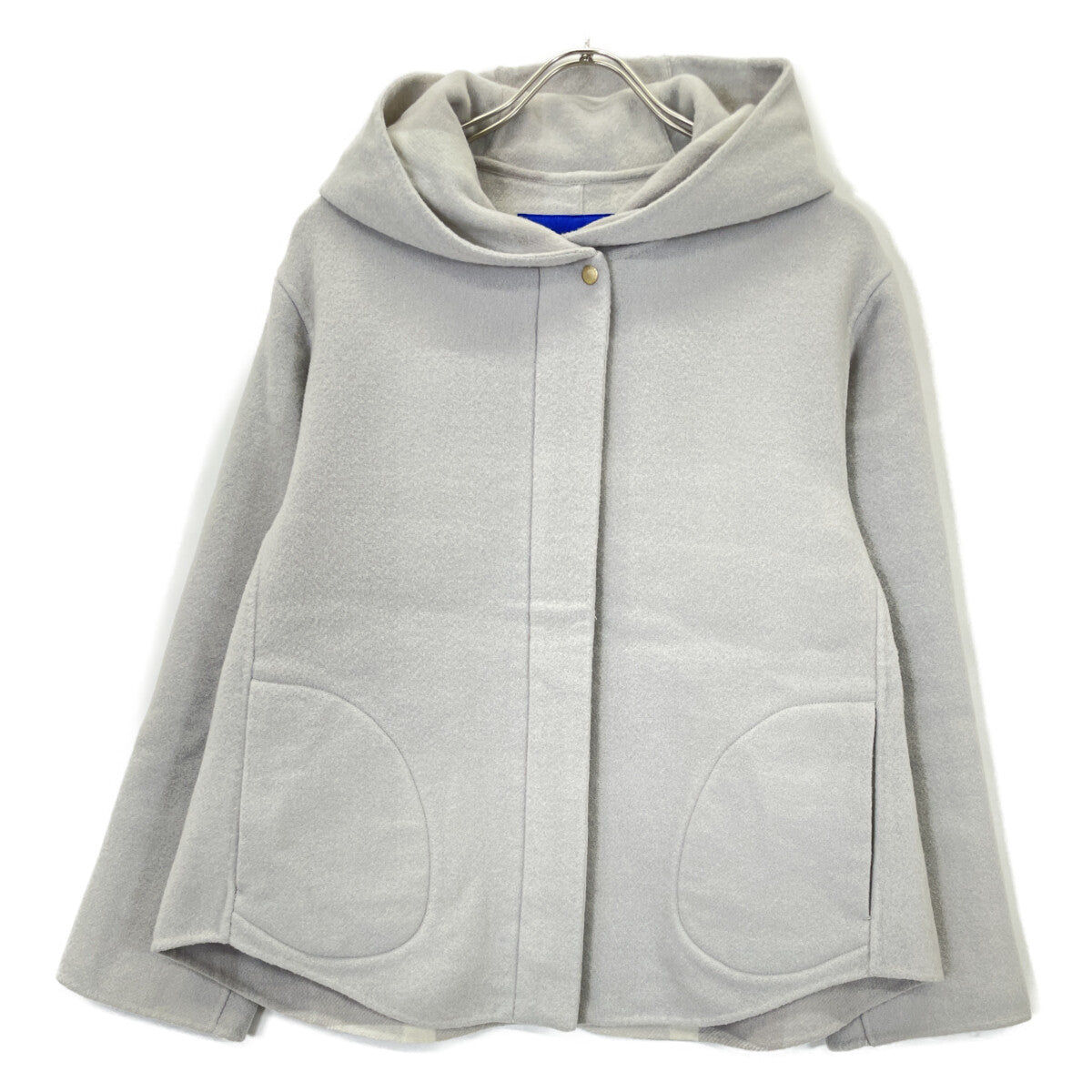 BLUE LABEL CRESTBRIDGE ブルーレーベルクレストブリッジ 24年製 ｸﾞﾚｰ ｸﾚｽﾄﾌﾞﾘｯｼﾞﾁｪｯｸﾄｰﾅﾙ ﾘﾊﾞｰｼﾌﾞﾂﾀﾞﾌﾞﾙﾌｪｲｽｼｮｰﾄｺｰﾄ コート 36